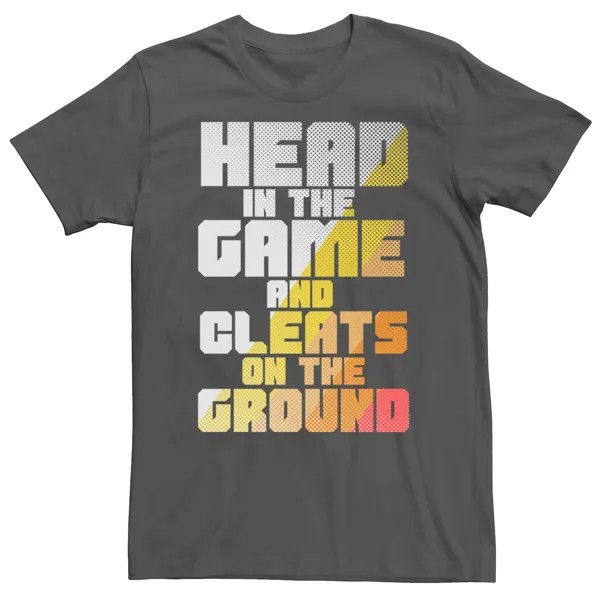 Мужская футболка с рисунком Head In The Game, бутсы на земле Licensed Character