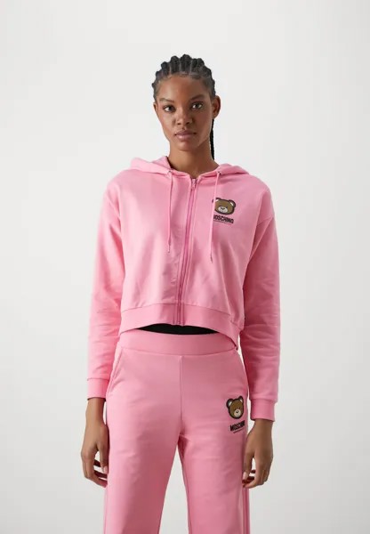 Пижамный топ CROPPED ZIPPED HOODIE Moschino Underwear, розовый