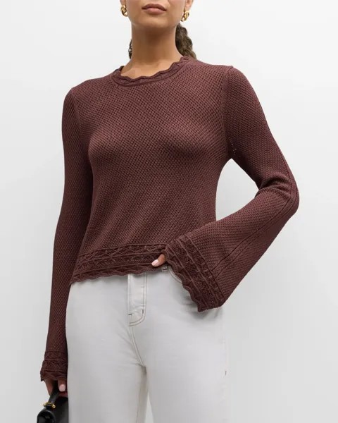 Свитер в стиле пуантель с круглым вырезом FRAME, цвет Chocolate Brown
