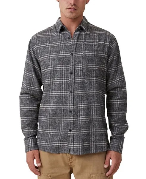 Мужская рубашка с длинным рукавом Camden COTTON ON, цвет Gray Textured Check