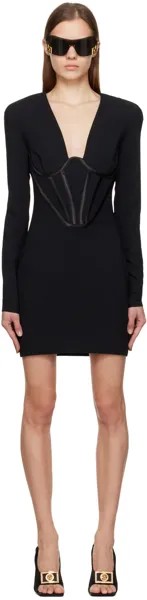 Черное корсетное мини-платье Versace