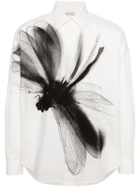 Alexander McQueen рубашка с принтом Dragonfly, белый