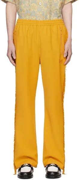 Желтые спортивные брюки с бахромой Needles