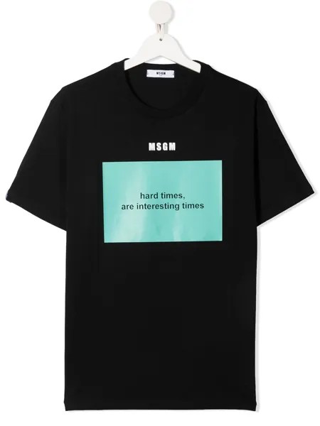 MSGM Kids футболка с принтом Hard Times