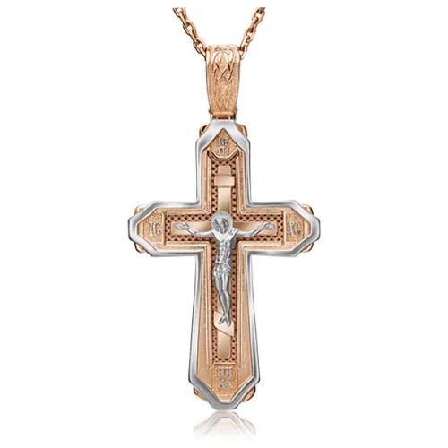 PLATINA jewelry Крестик из комбинированного золота без камней 03-2939-00-000-1111-64