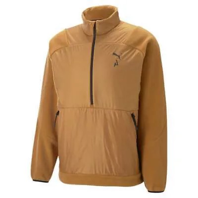 Puma Seasons Fleece Mock Neck Half Zip Толстовка мужская коричневая 52257374