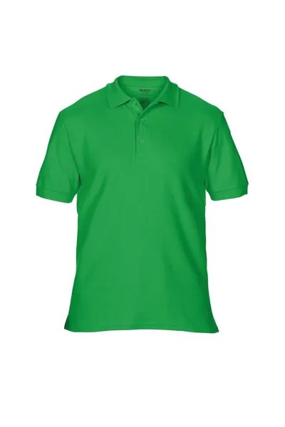 Хлопковая спортивная рубашка-поло с двойным пике премиум-класса Gildan, зеленый