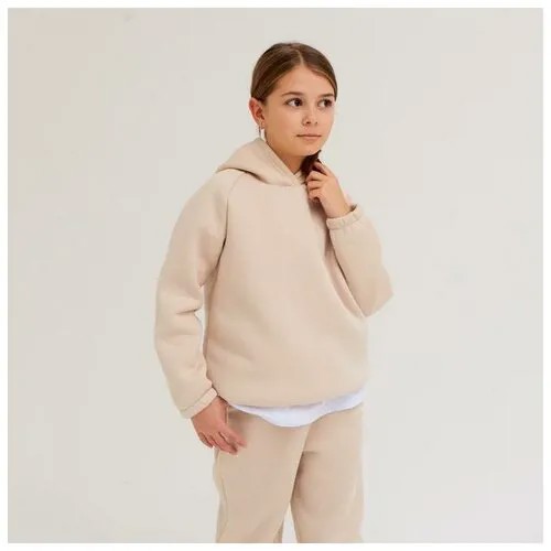 Худи детское MINAKU: Basic Line KIDS цвет бежевый, рост 128