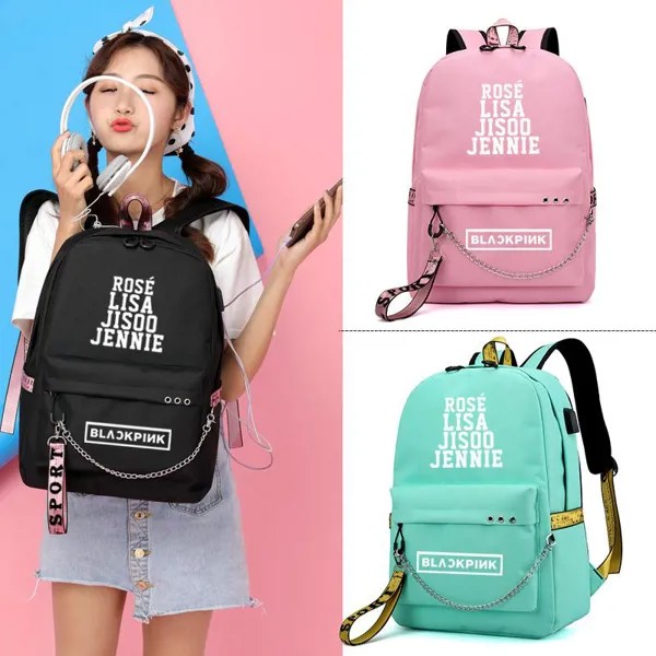 Корея Blackpink Дженни Лиза Роуз Рюкзак для подростков Девочки Студенческие школьные сумки Мужчины Путешествия Плечо Сумка для ноутбука