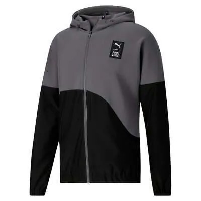Puma First Mile X Full Zip Fleece Hoodie Mens Grey Casual Topwear 52344144