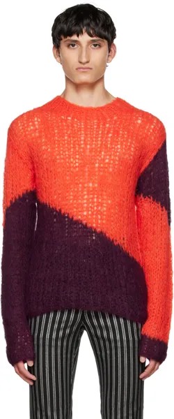 Эксклюзивный оранжево-фиолетовый свитер SSENSE Nuwave Anna Sui
