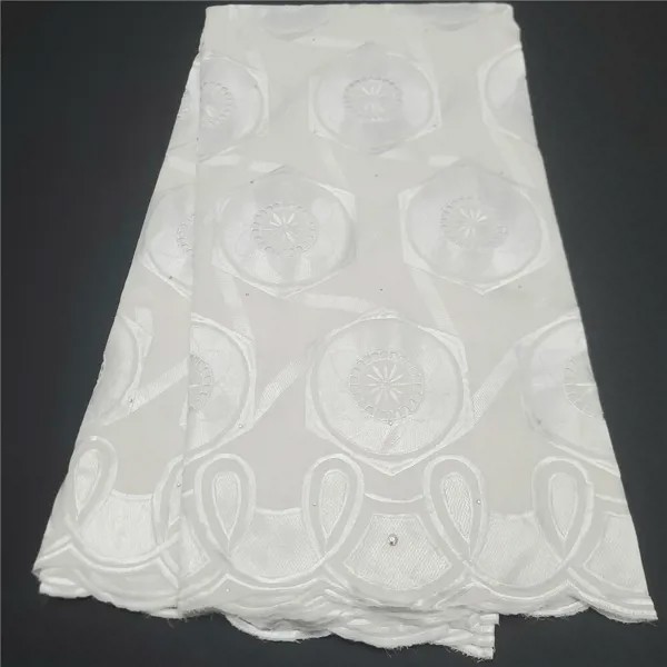 Африканская ткань высокого качества, новинка, 100% хлопок, размер 5, швейцарская БАЛИЙСКАЯ пряжа, хлопковая белая ткань, элегантное женское вечернее платье для шитья A023