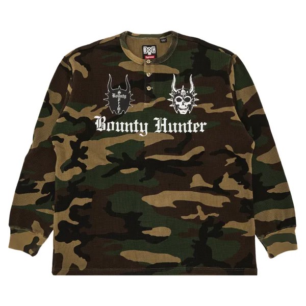 Термальный топ Henley с длинными рукавами Supreme x Bounty Hunter, Woodland Camo