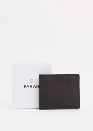 Коричневый кожаный складной бумажник Farah Goswell-Коричневый цвет