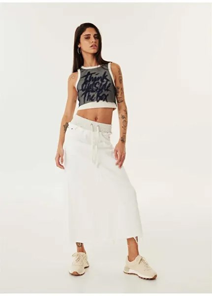 Однотонная бежевая женская футболка с круглым вырезом TS1240070147003 Twist, бежевый