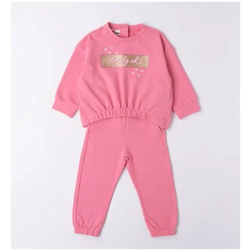 Комплект одежды Ido, свитшот и брюки, повседневный стиль, размер 4A, розовый