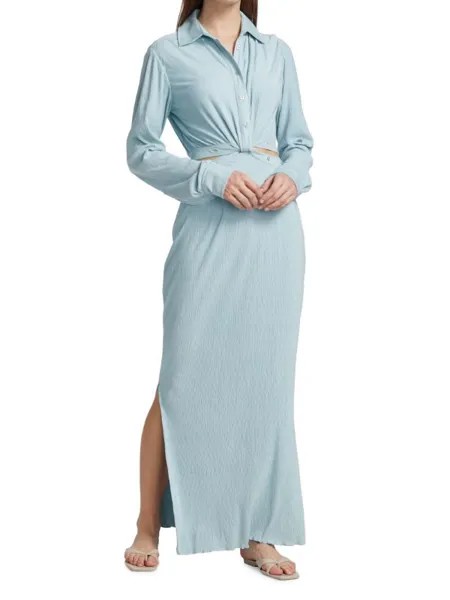 Платье-рубашка Jonathan Simkhai из искусственной замши kelli, голубой