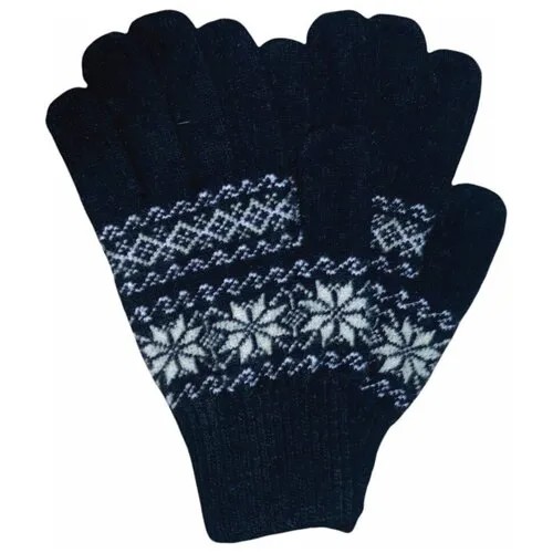Женские зимние перчатки шерстяные с рисунком