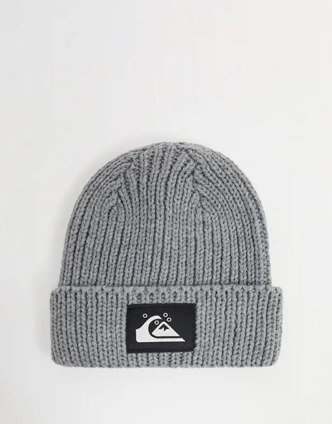 Серая шапка-бини с логотипом Quiksilver-Серый