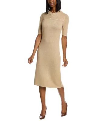 Платье-свитер St. John с рукавами до локтя, коричневое, женский, размер Xl