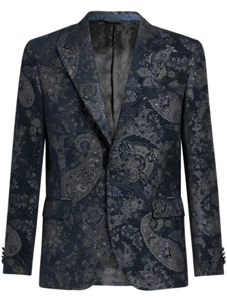 ETRO пиджак с узором пейсли, синий