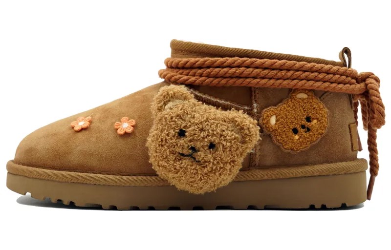 CLASSIC ULTRA MINI Зимние ботинки женские каштановые многоцветные Ugg