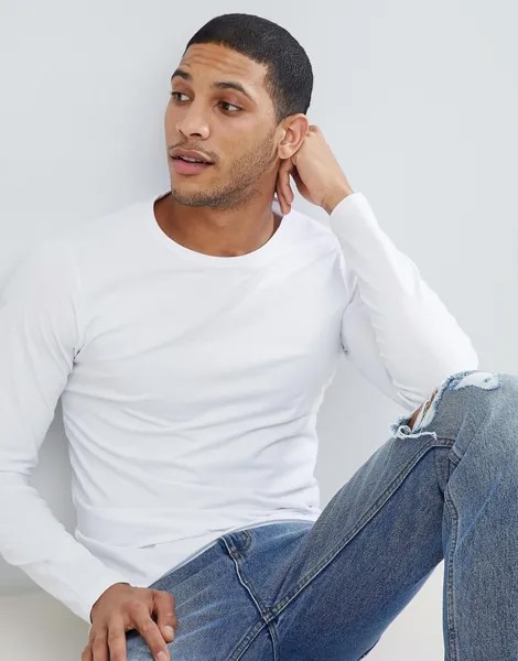 Белый лонгслив Jack & Jones Essentials