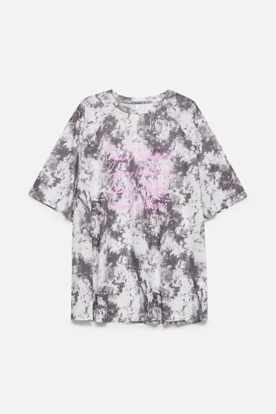 Футболка oversize спортивная из сетки с принтом