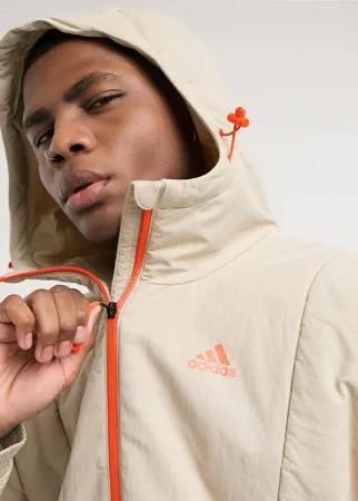 Светло-бежевая куртка с капюшоном adidas Outdoors-Neutral
