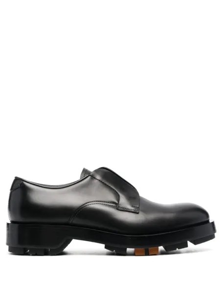 Zegna туфли дерби без застежки, черный