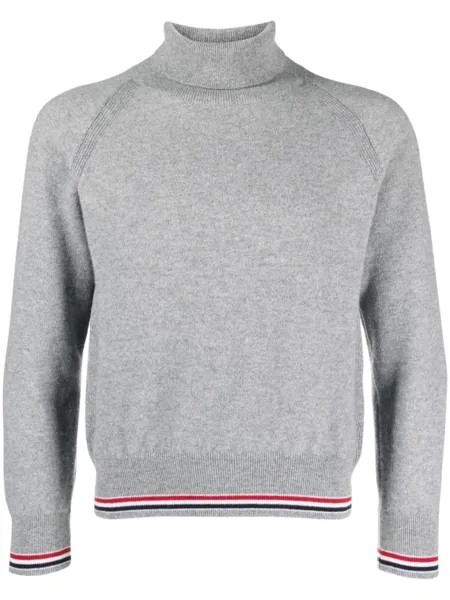 Кашемировый джемпер с высоким воротником Thom Browne, серый