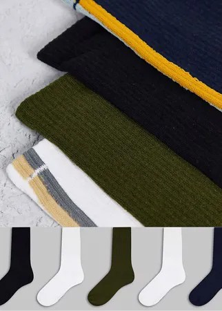 Набор из 5 пар носков обычной длины разных цветов Jack & Jones-Разноцветный