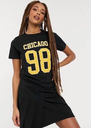 Черная футболка с надписью «Chicago» New Look-Черный цвет