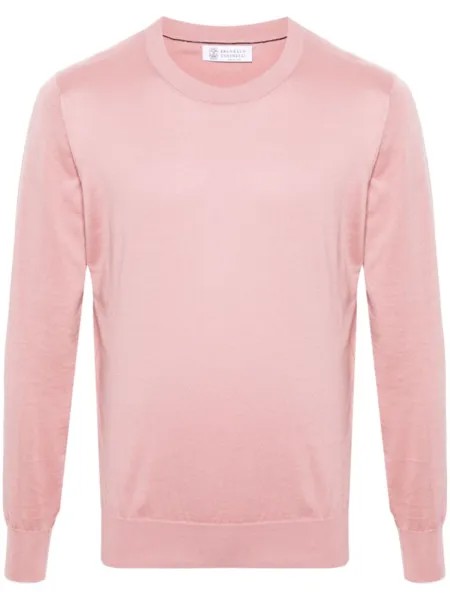 Brunello Cucinelli джемпер тонкой вязки, розовый