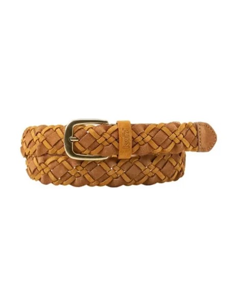 Ремень женский Levis Women Two-Tone Suede Braided Belt коричневый, 85 см