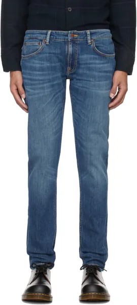 Синие джинсы скинни Lin Nudie Jeans