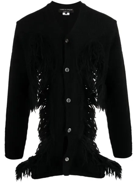 Comme Des Garçons шерстяной кардиган с вырезами, черный