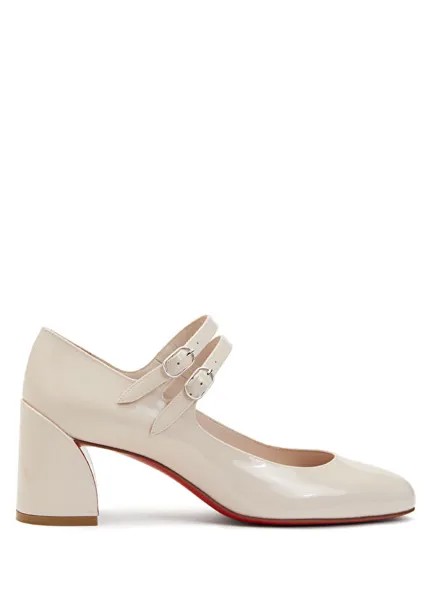 Кожаные туфли Miss Jane на высоких каблуках Christian Louboutin, бежевый