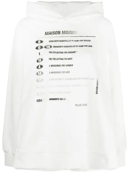 MM6 Maison Margiela худи с логотипом и разрезами