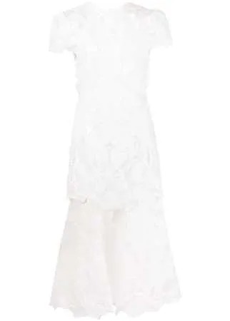 Jonathan Simkhai платье миди с вышивкой ришелье