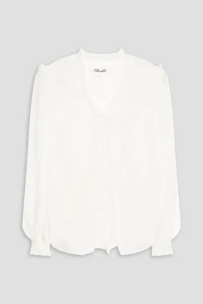 Блузка Gian Carlo из жоржета с оборками Diane Von Furstenberg, цвет Off-white
