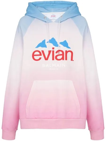 Худи оверсайз из коллаборации с Evian Balmain, розовый