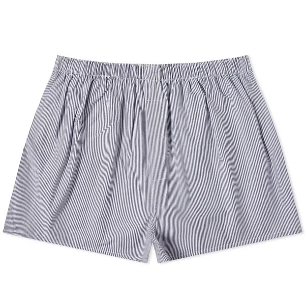 Шорты Sunspel Classic Boxer, цвет White, Navy & Pinstripe