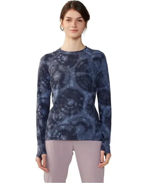 Лонгслив Mountain Hardwear Crater Lake, цвет Blue Slate Spore Dye Print