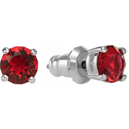 Серьги SWAROVSKI, кристаллы Swarovski, серебристый/красный