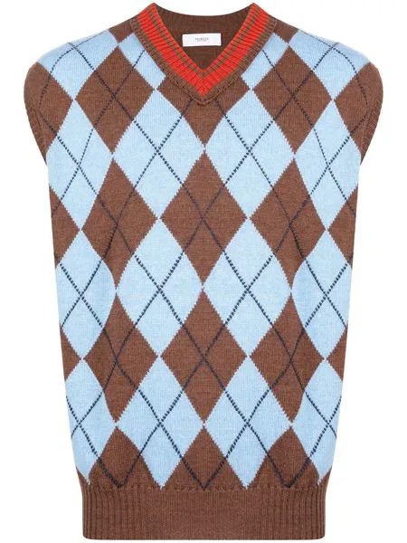 Pringle of Scotland argyle knit sleeveless jumper