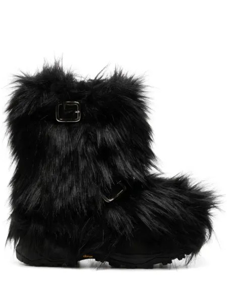 Sacai ботинки с искусственным мехом, черный