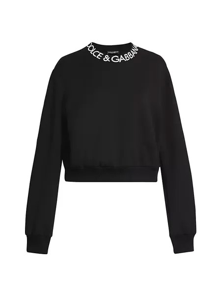 Свитер с круглым вырезом и логотипом DG Dolce&Gabbana, цвет nero