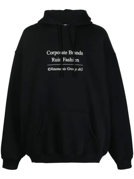VETEMENTS худи оверсайз с графичным принтом, черный