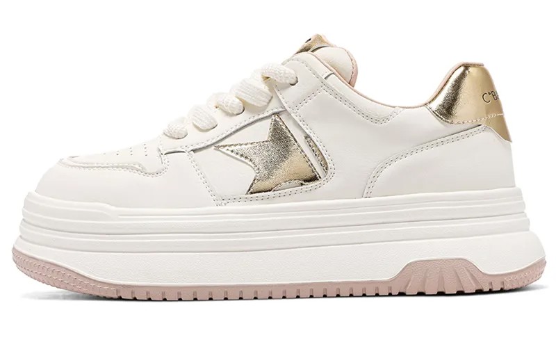 Кроссовки C°BANNER Skateboarding Shoes Women's Low-top Gold, золотой